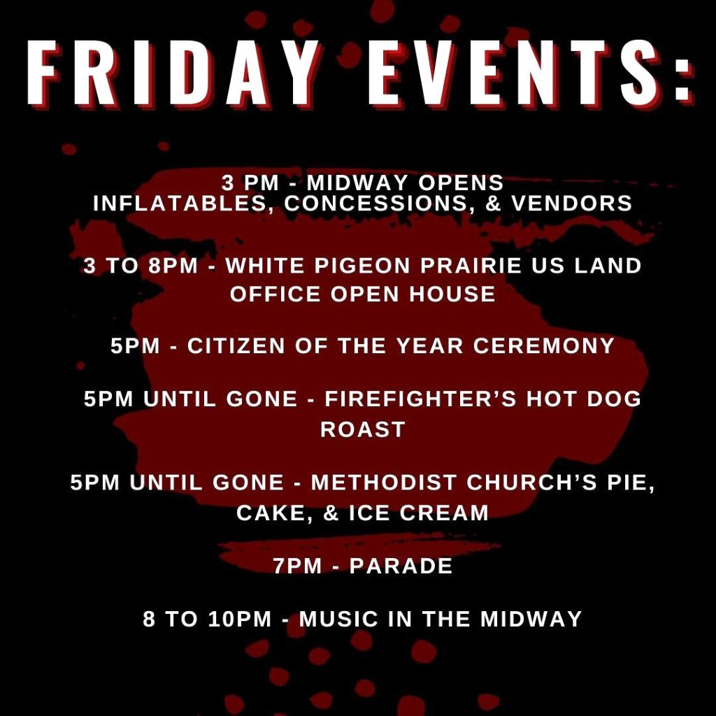 White Pigeon Days 2026 Starts Today